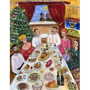 Millennium in Ukrainian style – Ukrainian Christmas, festive table, oil painting by Marina Stognieva Millennium in Ukrainian style – Ukrainian Christmas, festive table, oil painting by Marina Stognieva